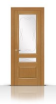 Дверь СитиДорс модель Малахит-2 цвет Анегри светлый стекло